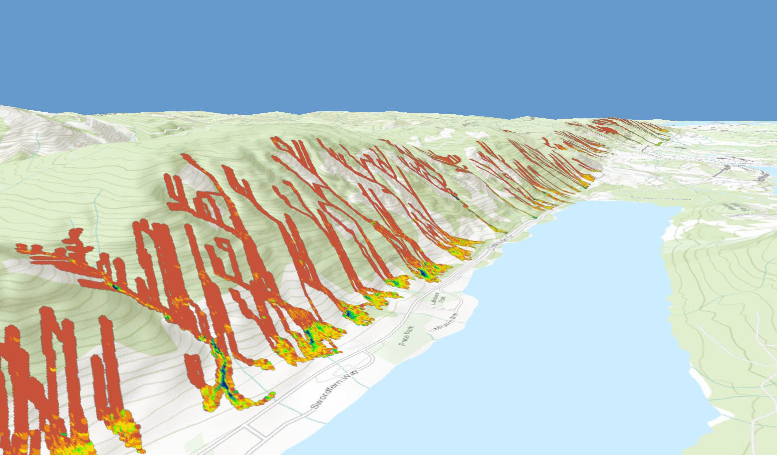 Cowichan Lake North Shore Debris Flow Runout Model